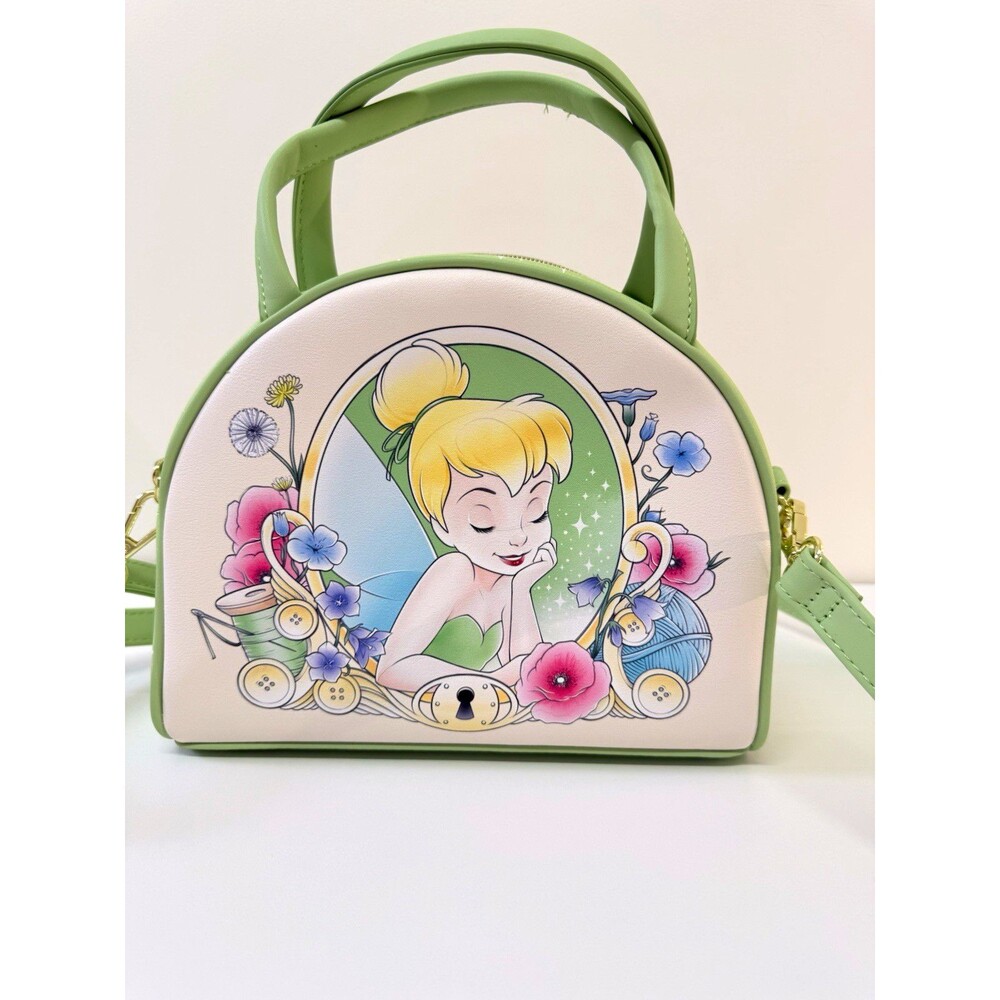 Loungefly Disney Tinker Bell Mini Crossbody Handbag Purse Green White